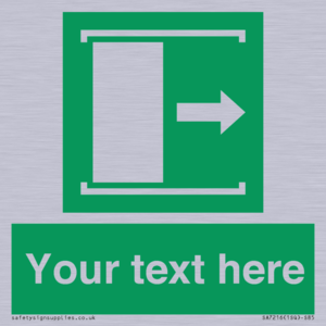 Custom sign safe condition Door slides right to open